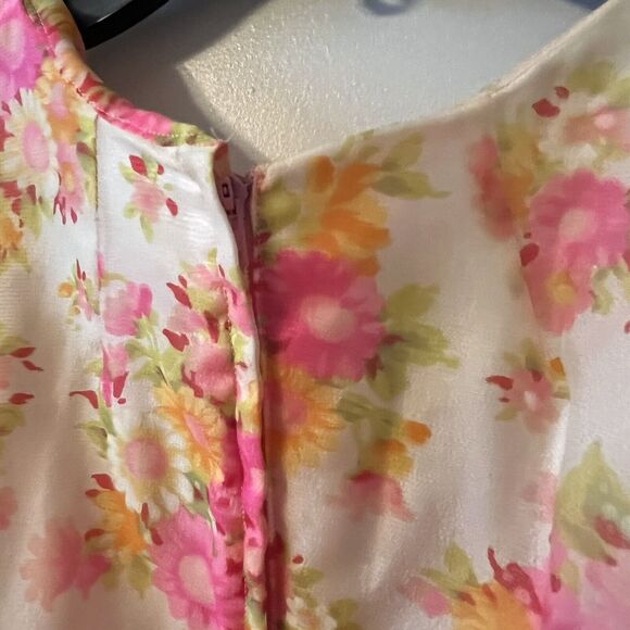 Vintage Handmade Empire Floral Dress 1950s 1960s Bow Detail XS/S - Picture 7 of 8